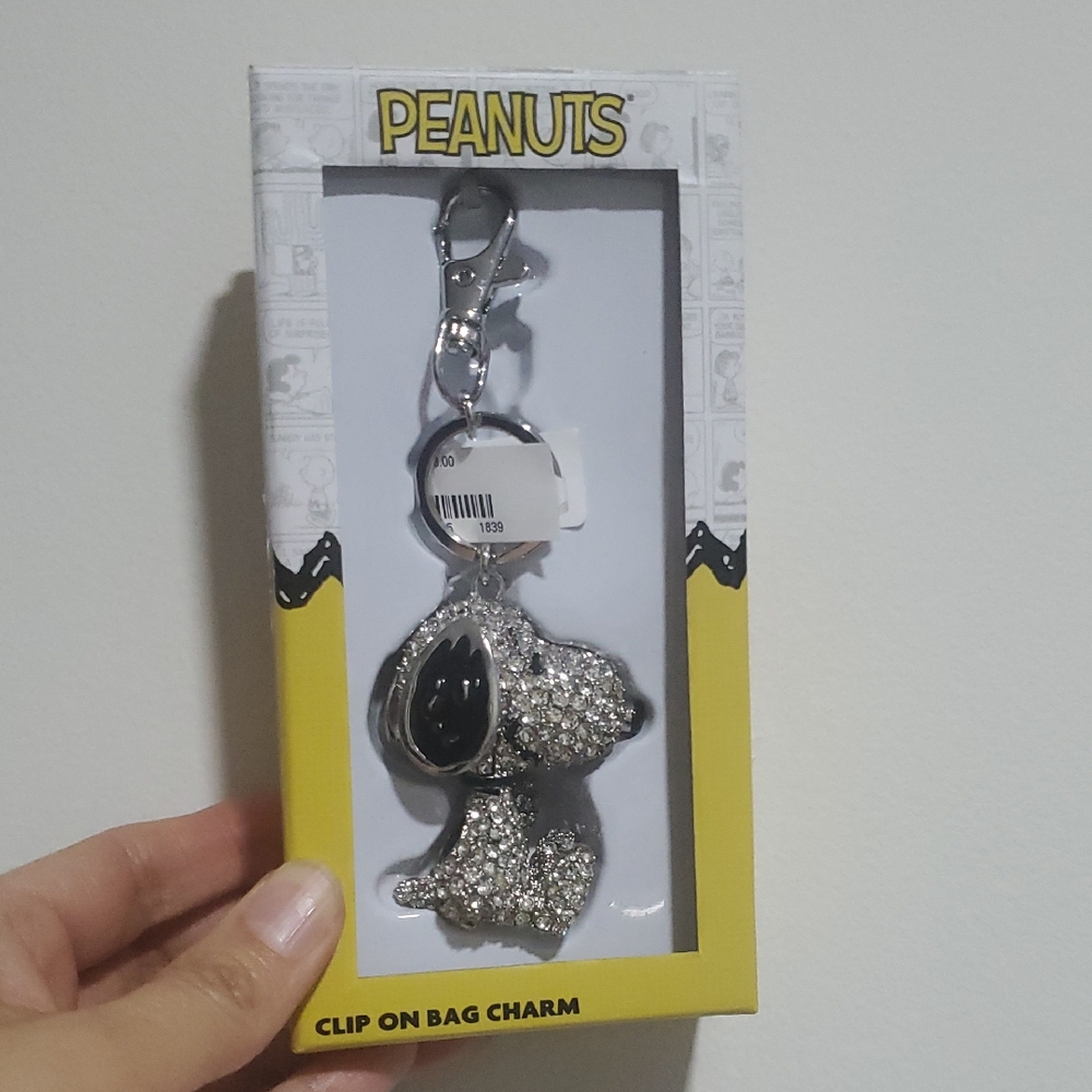 Peanuts Silver and Black Bag Charm